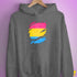 Pansexual Pride Flag Ripped Reveal Hoodie - Grey Heather